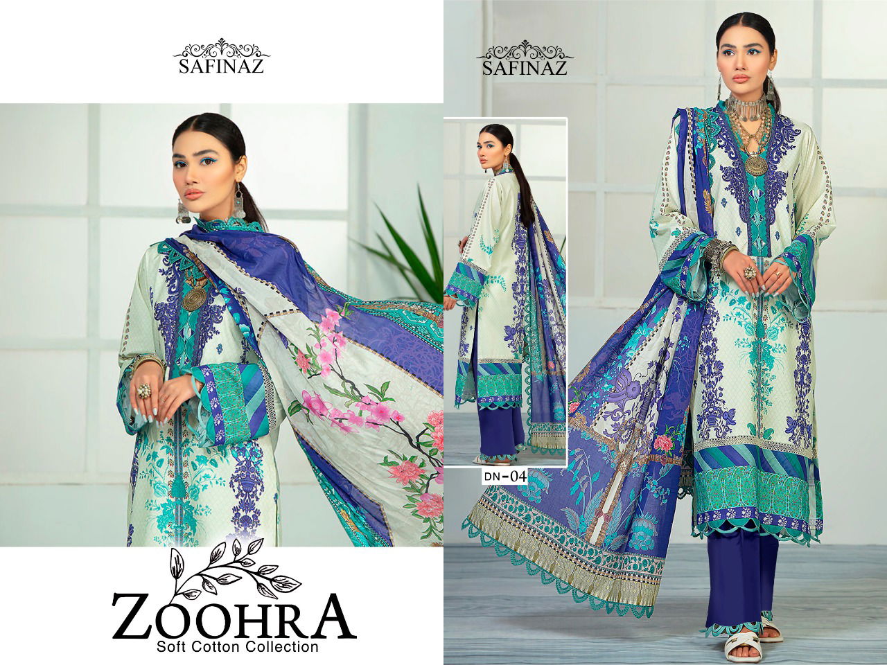 Zoohra Safenaaz Fancy Wear Wholesale Pakistani Dress Material Catalog